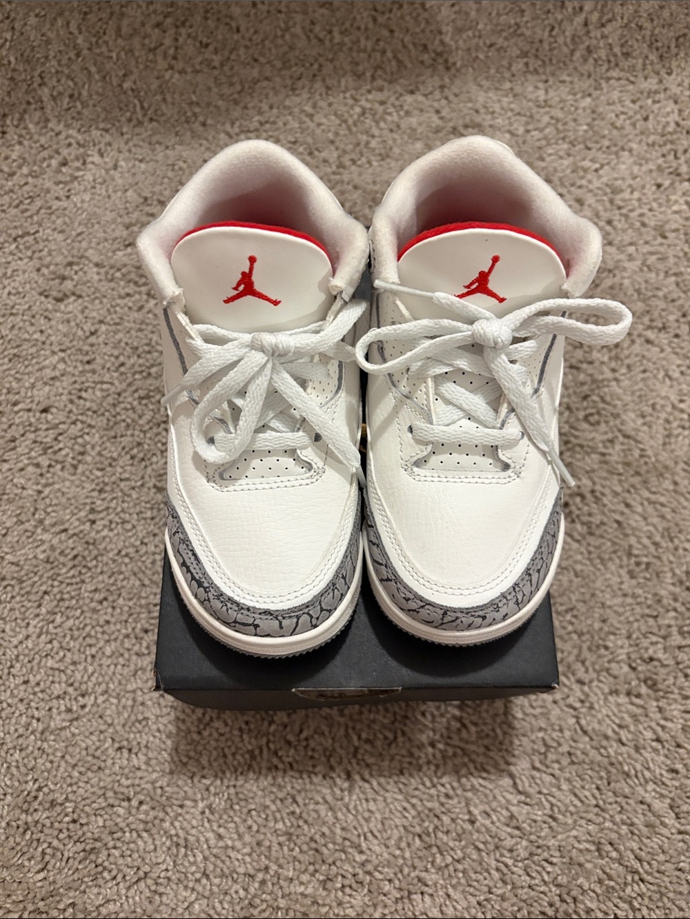 Jordan 3 Retro Toddler’s (TD) White Cement 3s White, Red & Gray Retro  Sneakers